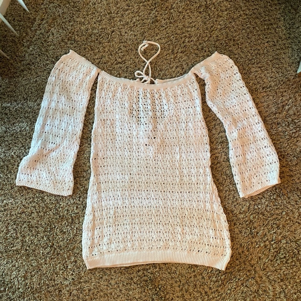 White Crochet Swimsuit Cover-up - Size Medium